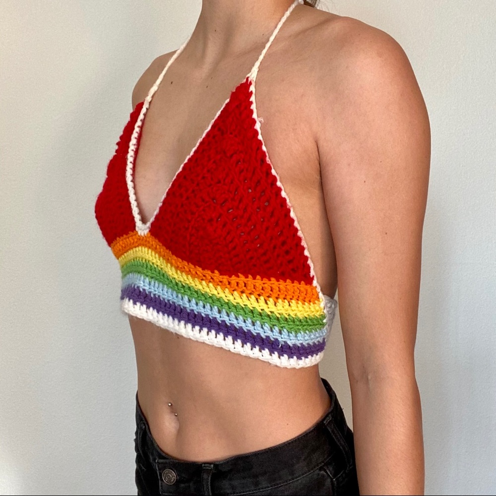 Rainbow crochet bralet